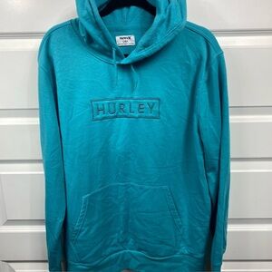 Hurley Hoodie Regular Fit Polyester Soft Pullover Blue Embroidered